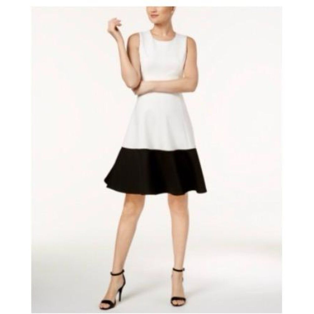 Color Block Fit & Flare Dress